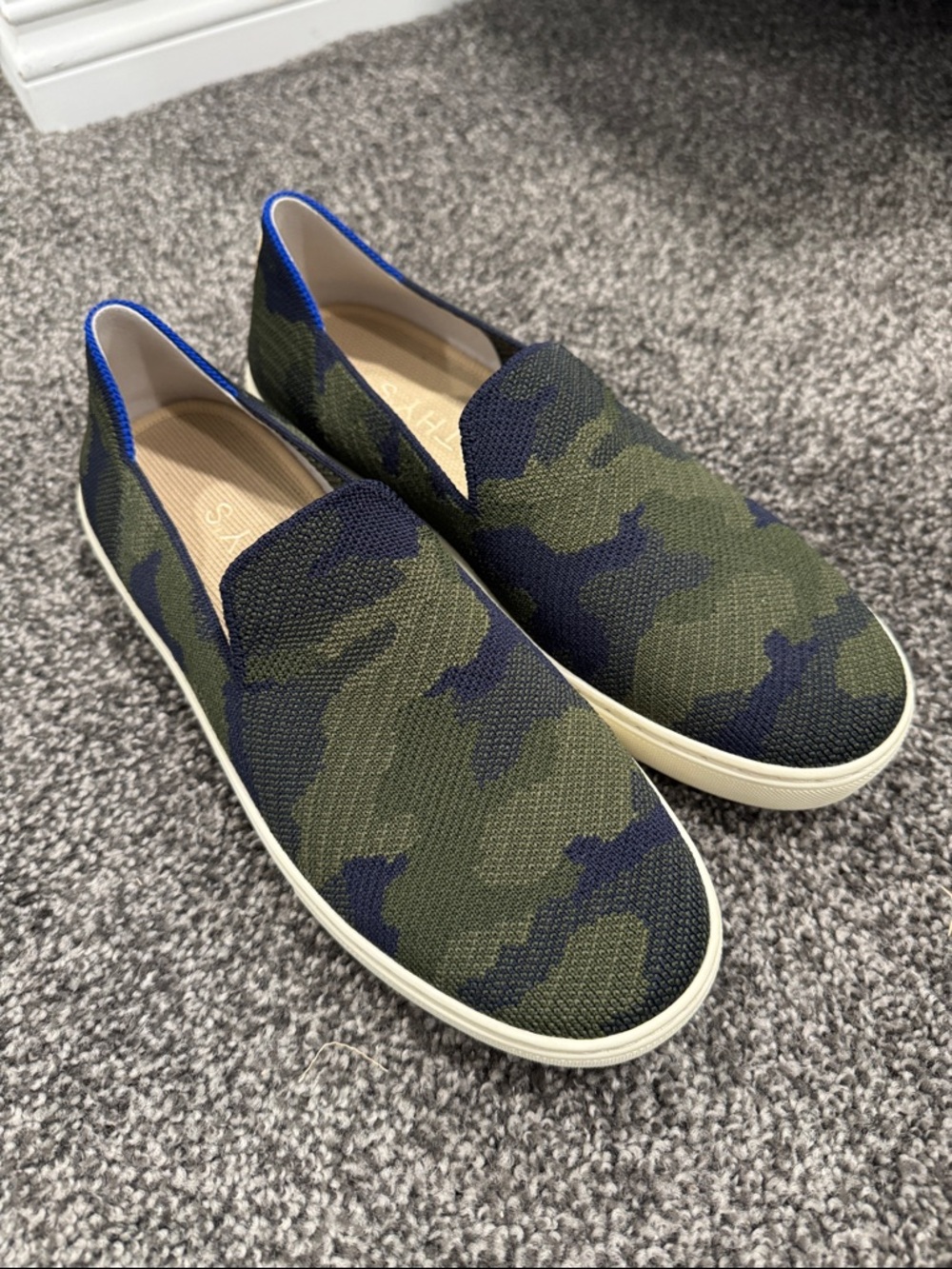 Rothy's Women's Camo Knit Slip-On Loafers - Olive & Navy